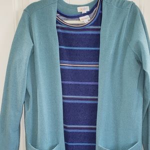 Lularoe Sarah cardigan and Carly dress